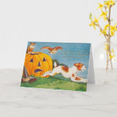 Halloween erschrak Hund Karte (Gelbe Blume)