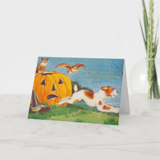 Halloween erschrak Hund Karte