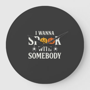 Halloween Erschrecke Jemanden Kürbis Spinne SVG Große Wanduhr