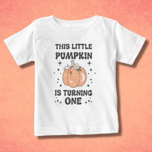 Halloween erster Geburtstag Retro Pumpkin Baby T-shirt