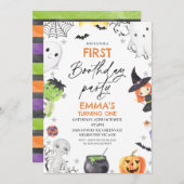 Halloween Erstes Party 1. Geburtstag Einladung (Vorne/Hinten)
