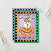 Halloween Eskie Einladung (Vorderseite/Rückseite Beispiel)