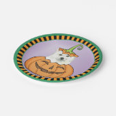 Halloween Eskie Paper Plate Pappteller (Schrägansicht)