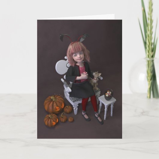 Halloween. Essen Süßigkeiten. Feiertagskarte (Vorderseite)