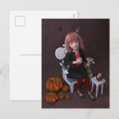 Halloween. Essen Süßigkeiten. Feiertagspostkarte (Vorne/Hinten)