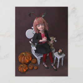 Halloween. Essen Süßigkeiten. Feiertagspostkarte