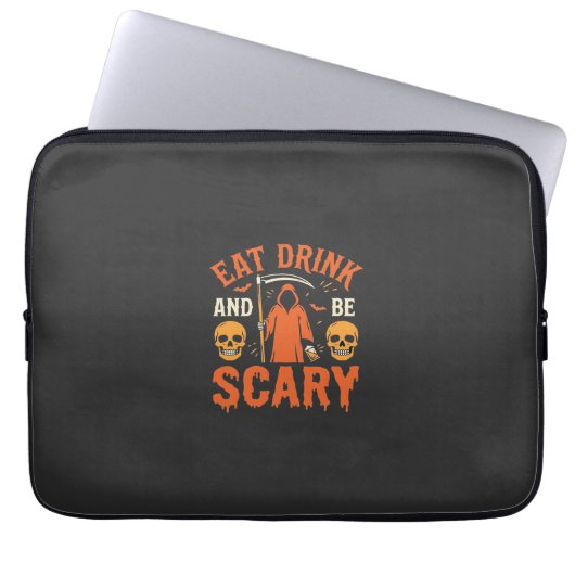 Halloween Essen Trinken Sei Gruseliger Sensenmann Laptopschutzhülle (Vorderseite)