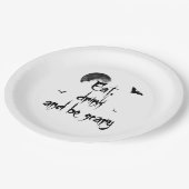 Halloween - Essen, trinken und beängstigend sein Pappteller (Schrägansicht)