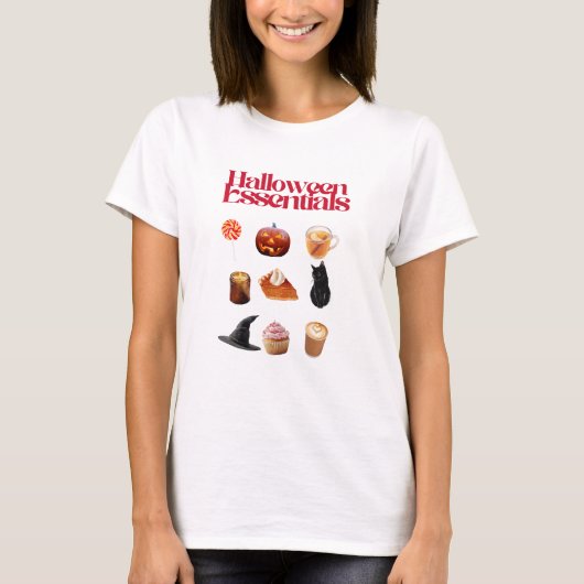 Halloween Essentials – Süßes ästhetisches Collage- T-Shirt (Vorderseite)