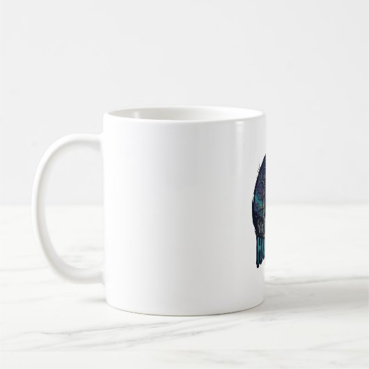 Halloween Est Heulender Wolf Rote Mond Zombie Hand Kaffeetasse (Links)