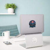 Halloween Est Heulender Wolf Roter Mond Zombie Han Aufkleber (Laptop auf Schreibtisch)