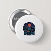 Halloween Est Heulender Wolf Roter Mond Zombie Han Button (Vorne & Hinten)