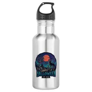 Halloween Est Heulender Wolf Roter Mond Zombie Han Edelstahlflasche