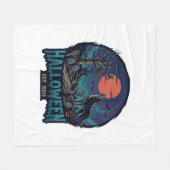 Halloween Est Heulender Wolf Roter Mond Zombie Han Fleecedecke (Vorderseite (Horizontal))