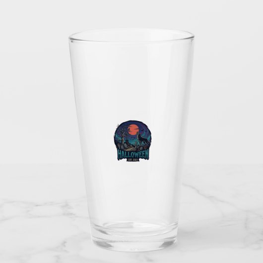 Halloween Est Heulender Wolf Roter Mond Zombie Han Glas (Vorderseite)