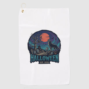 Halloween Est Heulender Wolf Roter Mond Zombie Han Golfhandtuch