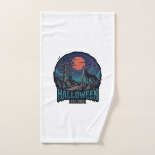 Halloween Est Heulender Wolf Roter Mond Zombie Han Handtuch
