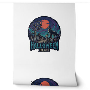 Halloween Est Heulender Wolf Roter Mond Zombie Han Tapete