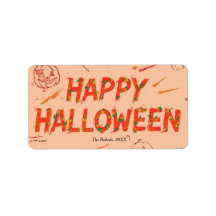 Halloween-Etikett, minimalistisches modernes Hallo