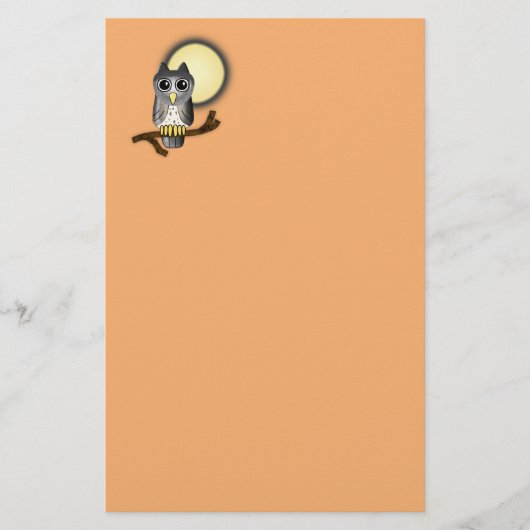 Halloween-Eule Briefpapier (Vorderseite)