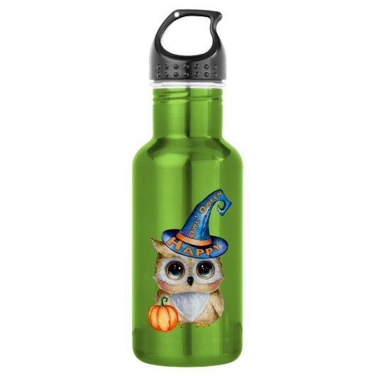 HALLOWEEN Eule Edelstahlflasche (Vorderseite)