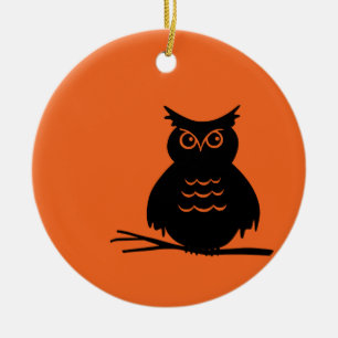 Halloween-Eule Keramikornament