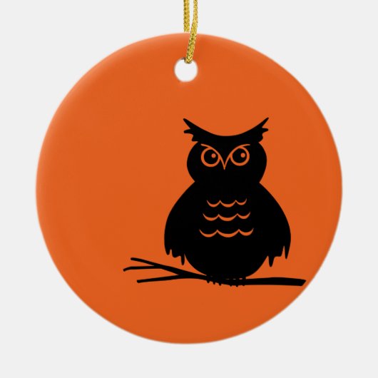 Halloween-Eule Keramikornament (Vorne)