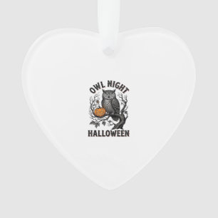 Halloween-Eule-Shirt Vintage Gruseliges Vogel-Part Ornament