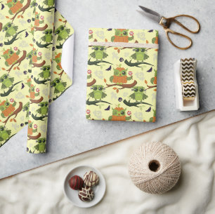 Halloween-Eulen Geschenkpapier