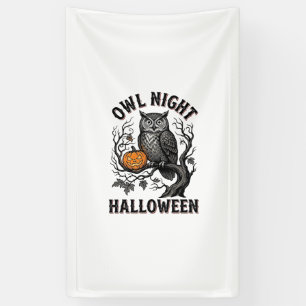 Halloween-Eulen-Shirt Vintage Gruseliges Vogel-Par Banner