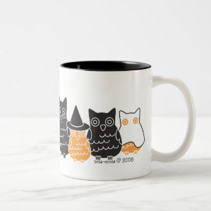 Halloween-Eulen Zweifarbige Tasse
