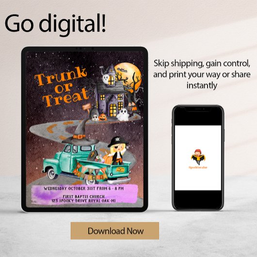 Halloween Event Einladung Stamm oder Leckerei Kind