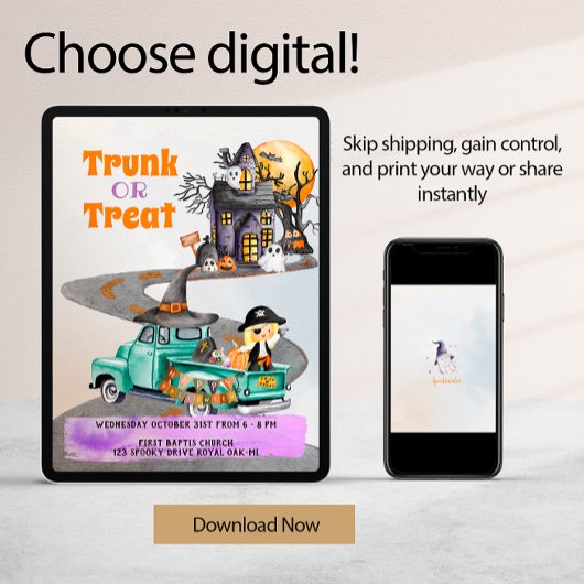 Halloween Event Einladung Trunk oder Leckerei Nied