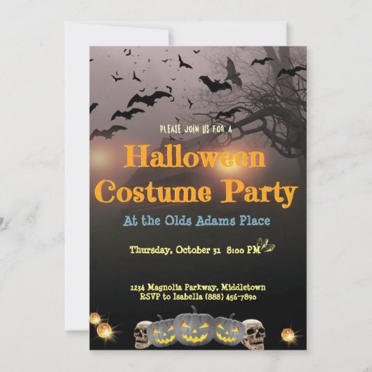 Halloween Event Spuk House Pumpkin Adult Party Einladung (Vorderseite)