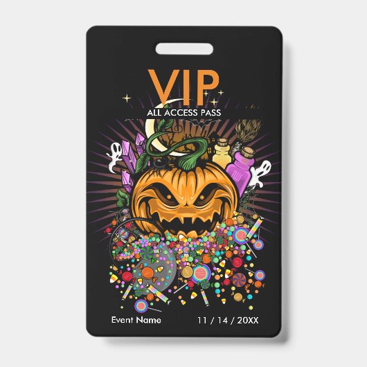 Halloween Event VIP Access Pass Abzeichen Ausweis (Vorderseite)
