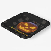 Halloween Evil Pumpkin Letzte Mahlzeit Orange Schw Pappteller (Gewinkelt)