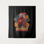 Halloween Evil skeleton, Pumpkin Wandteppich (Vorderseite)