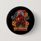 Halloween Evil Skelett, Pumpkin Button (Vorderseite)