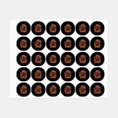 Halloween Evil Skelett, Pumpkin Etiketten (Blatt)