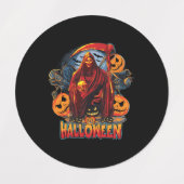 Halloween Evil Skelett, Pumpkin Etiketten (Design 1)
