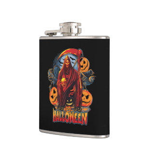 Halloween Evil Skelett, Pumpkin Flachmann