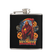 Halloween Evil Skelett, Pumpkin Flachmann (Vorderseite)
