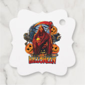 Halloween Evil Skelett, Pumpkin Geschenkanhänger (Rückseite)