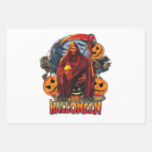 Halloween Evil Skelett, Pumpkin Geschenkpapier Set (Vorderseite 3)