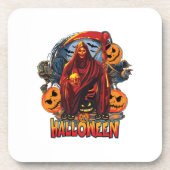 Halloween Evil Skelett, Pumpkin Getränkeuntersetzer (Vorderseite)