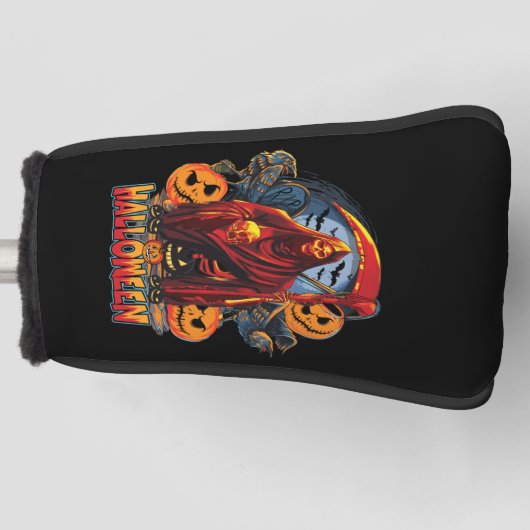Halloween Evil Skelett, Pumpkin Golf Headcover (Vorderseite)