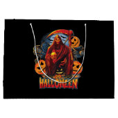 Halloween Evil Skelett, Pumpkin Große Geschenktüte (Rückseite)