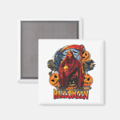 Halloween Evil Skelett, Pumpkin Magnet (Vorderseite/Rückseite)