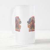 Halloween Evil Skelett, Pumpkin Mattglas Bierglas (Vorderseite Links)