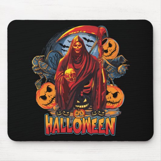 Halloween Evil Skelett, Pumpkin Mousepad (Vorne)